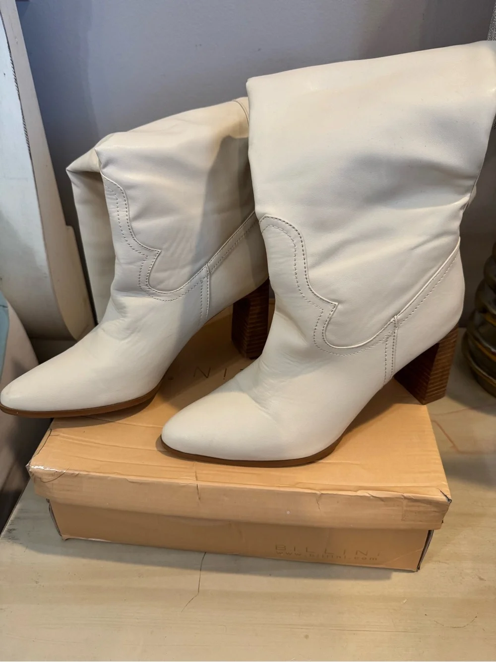 Billini Cream Over-the-Knee Heeled Boots